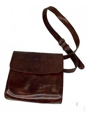 Maiwa Artisan Crossbody / Shoulder Mahogany Leather Bag Fair Trade